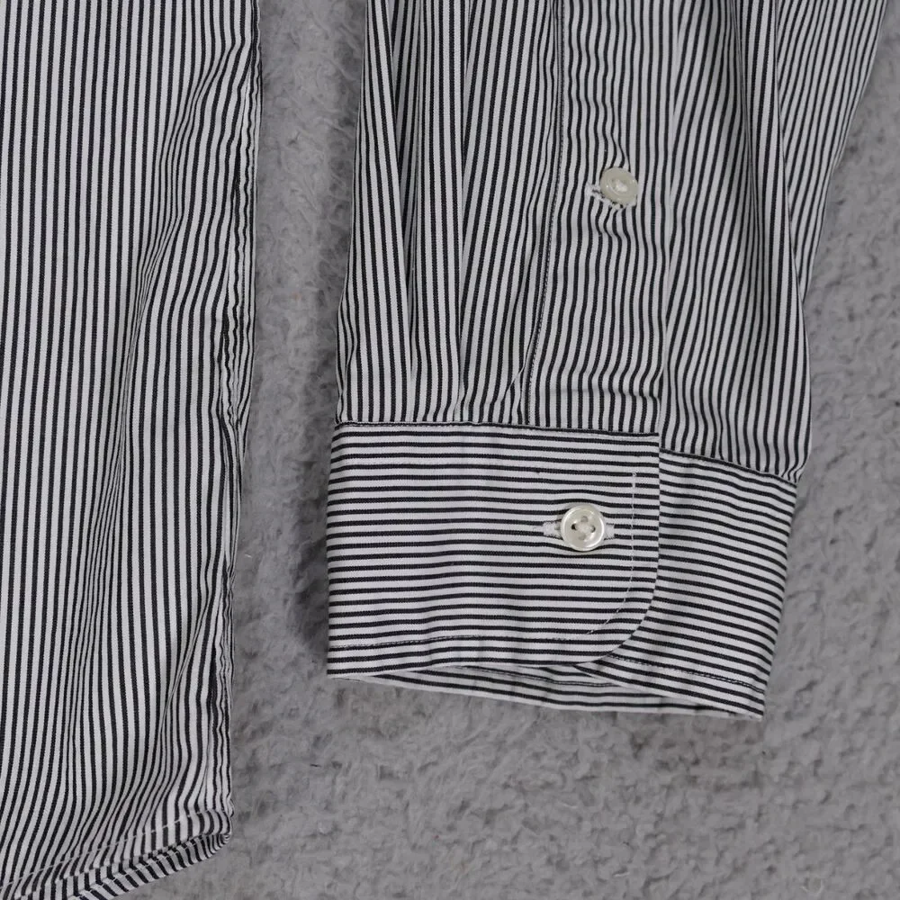Polo ralph Lauren Shirt Mens XL Black Pinstripe Button Down Long Sleeve